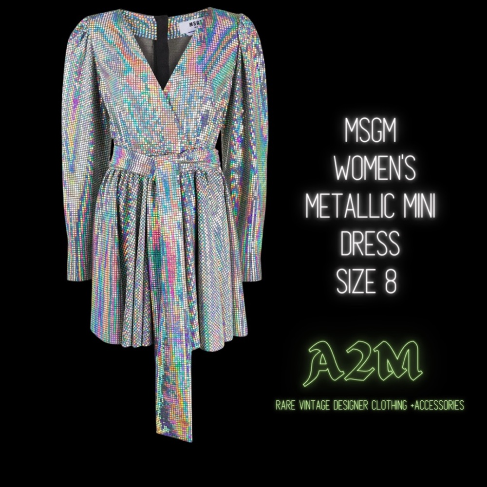 MSGM Chain Mail Metallic Dress Size 8